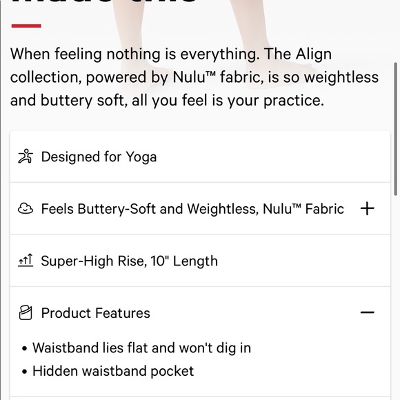 Lululemon align shorts 10” - Picture 2 of 6